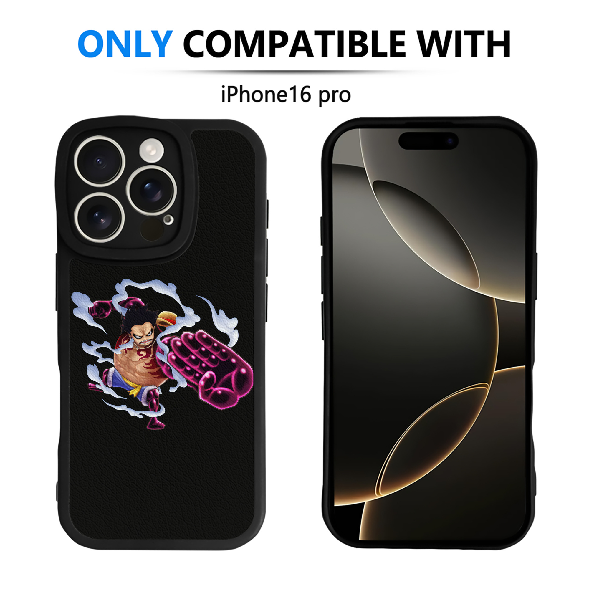 （画像用） ワンピース モンキー・D・ルフィ ONE PIECE Monkey D. Luffy 【iPhone 16シリーズ対応】シリコンスマホケース（レザー調） 材質：シリコン